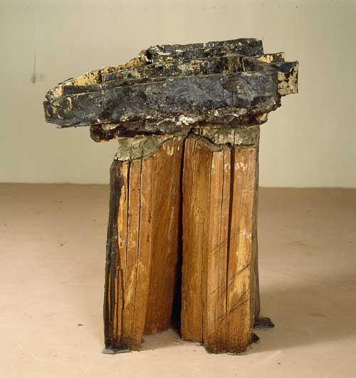 hout, was en klei